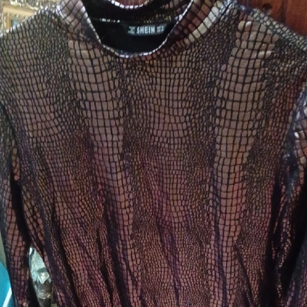 Shein Black Mesh Top